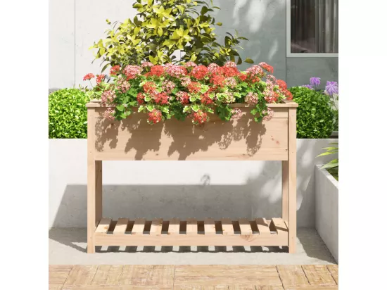 Jardinière avec étagère 111,5x54x81 cm Bois massif de pin