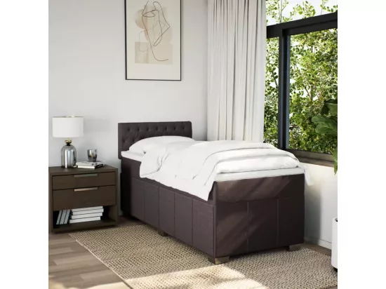 Sommier à lattes de lit avec matelas Marron foncé 90x190 cm
