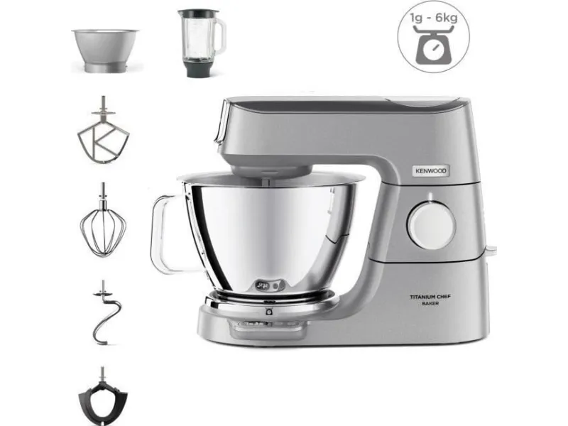 Kenwood Titanium Chef Baker KVC85.124SI - Køkkenmaskine - 1200 W - sølv