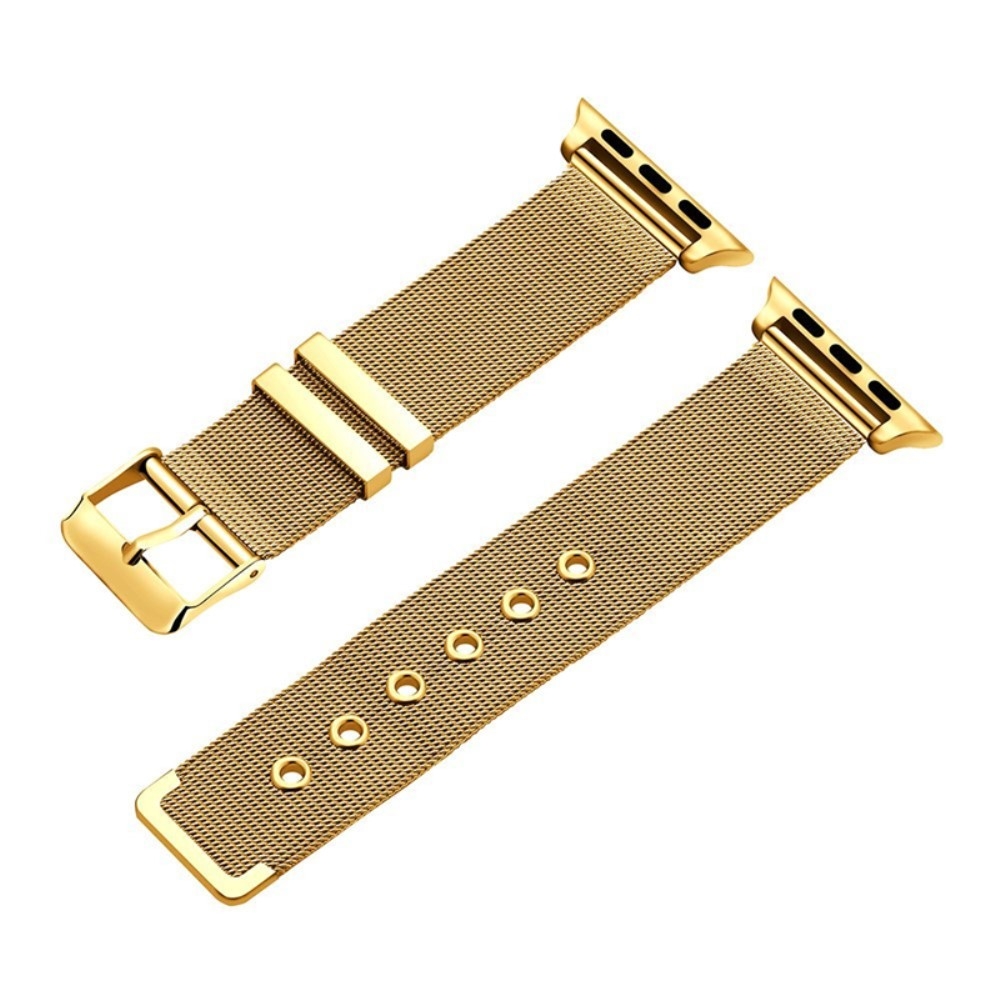 Apple Watch (42/41/40/38 mm) Edelstahl Ersatz Armband Milanaise mit Dornschliesse - Gold