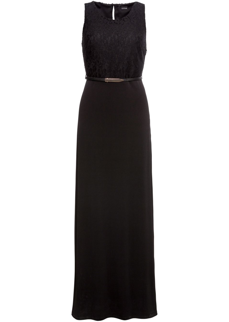 Robe longue de soirée avec ceinture (Ens. 2 pces.)