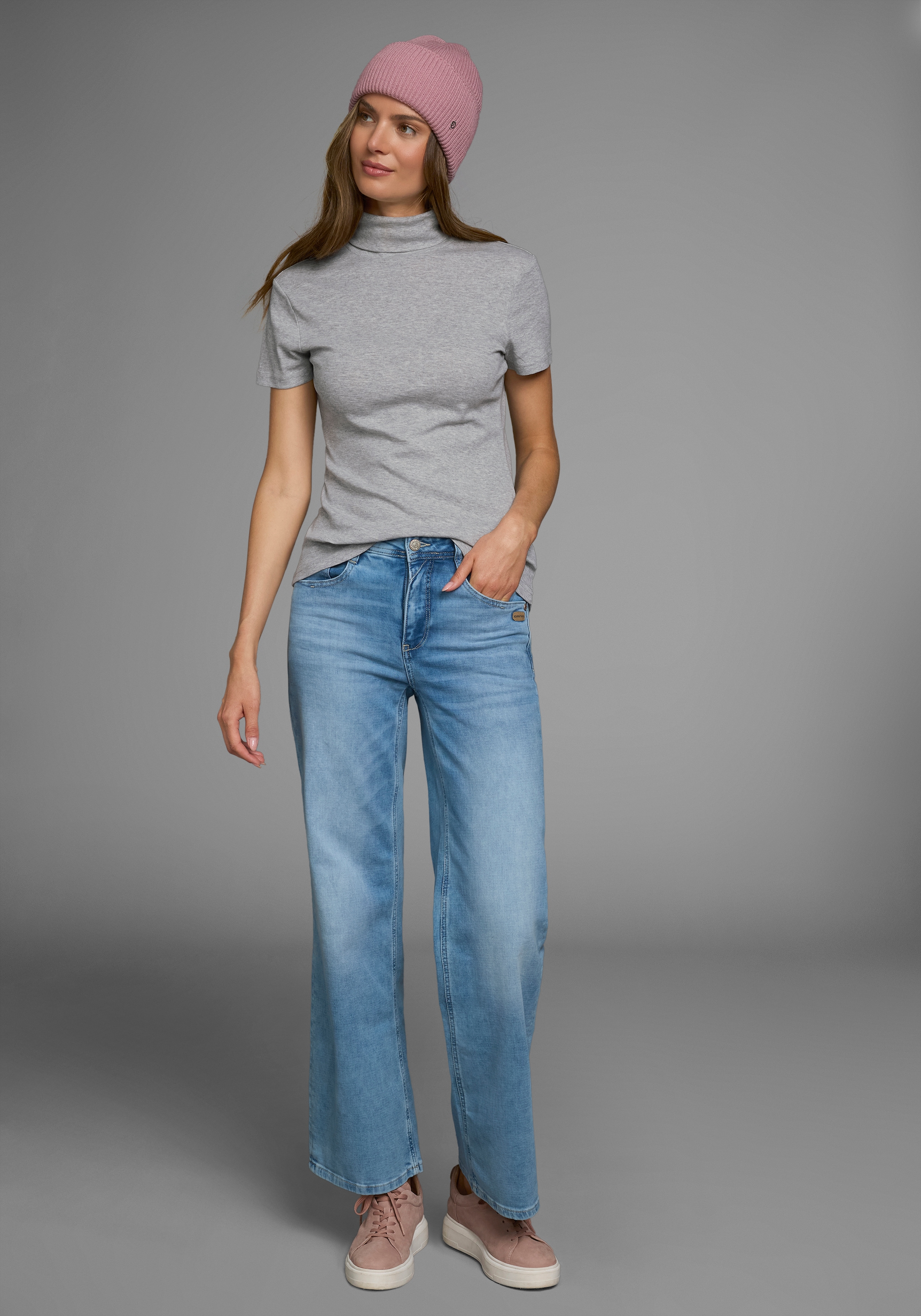Flashlights Rollkragenshirt , figurbetont,  Basic-Stil,  Rollkragen,  aus 100% Baumwolle,  elastisch