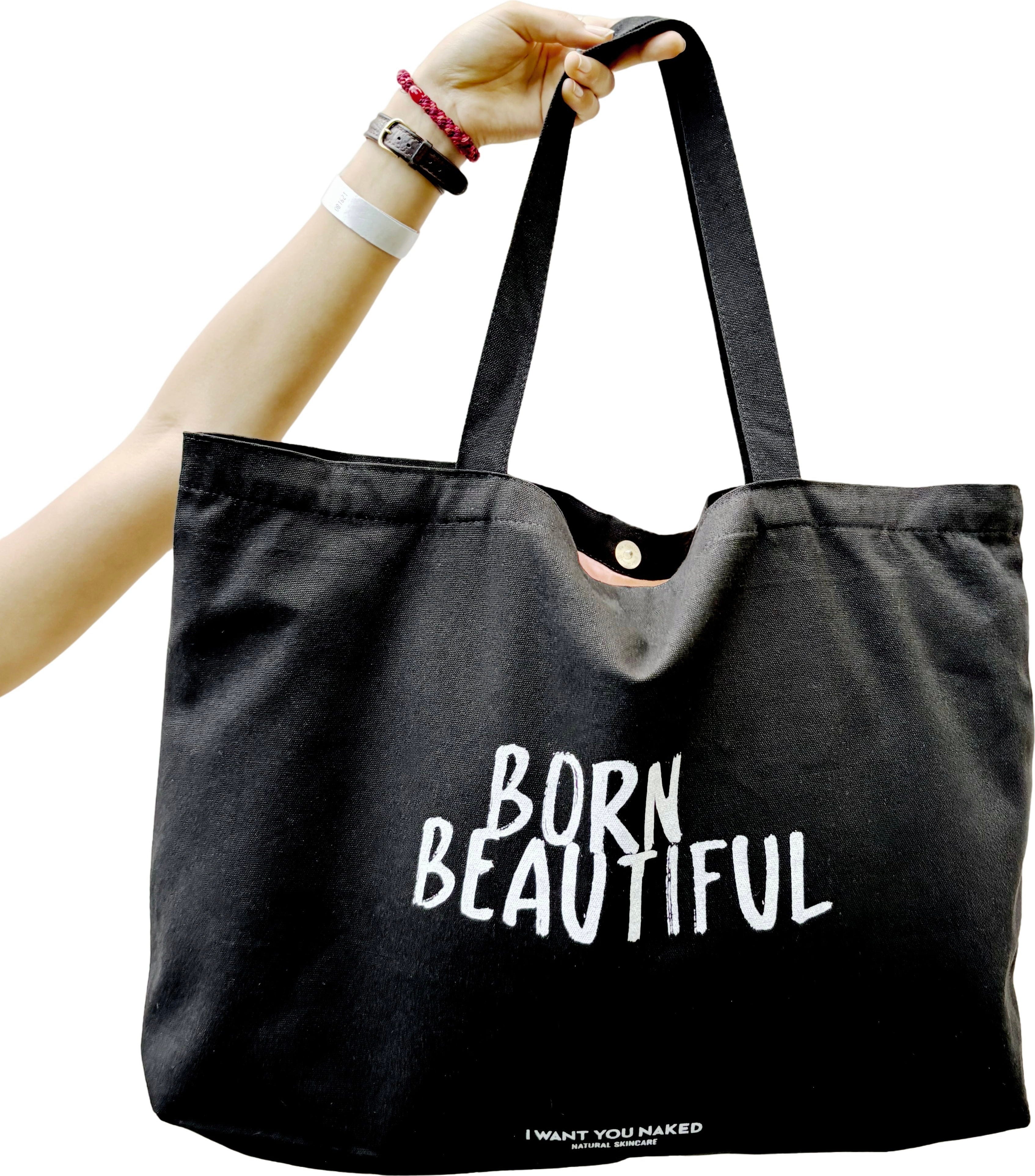 I WANT YOU NAKED  Cotton Bag BORN BEAUTIFUL XL