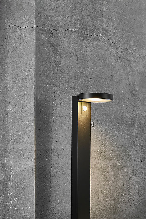 Potelet extérieur LED intégrée solaire à piquer noir IP44 blanc chaud 15 x 60 cm