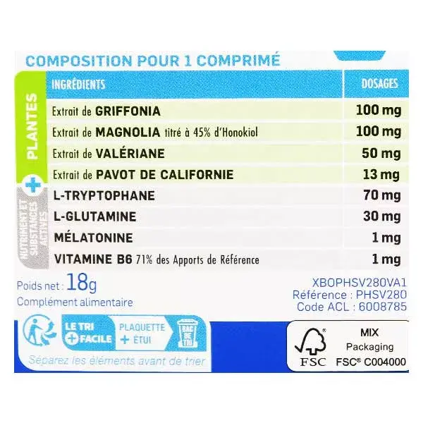 Santé Verte Somniphyt Noite Total Melatonina 1mg 30 comprimidos