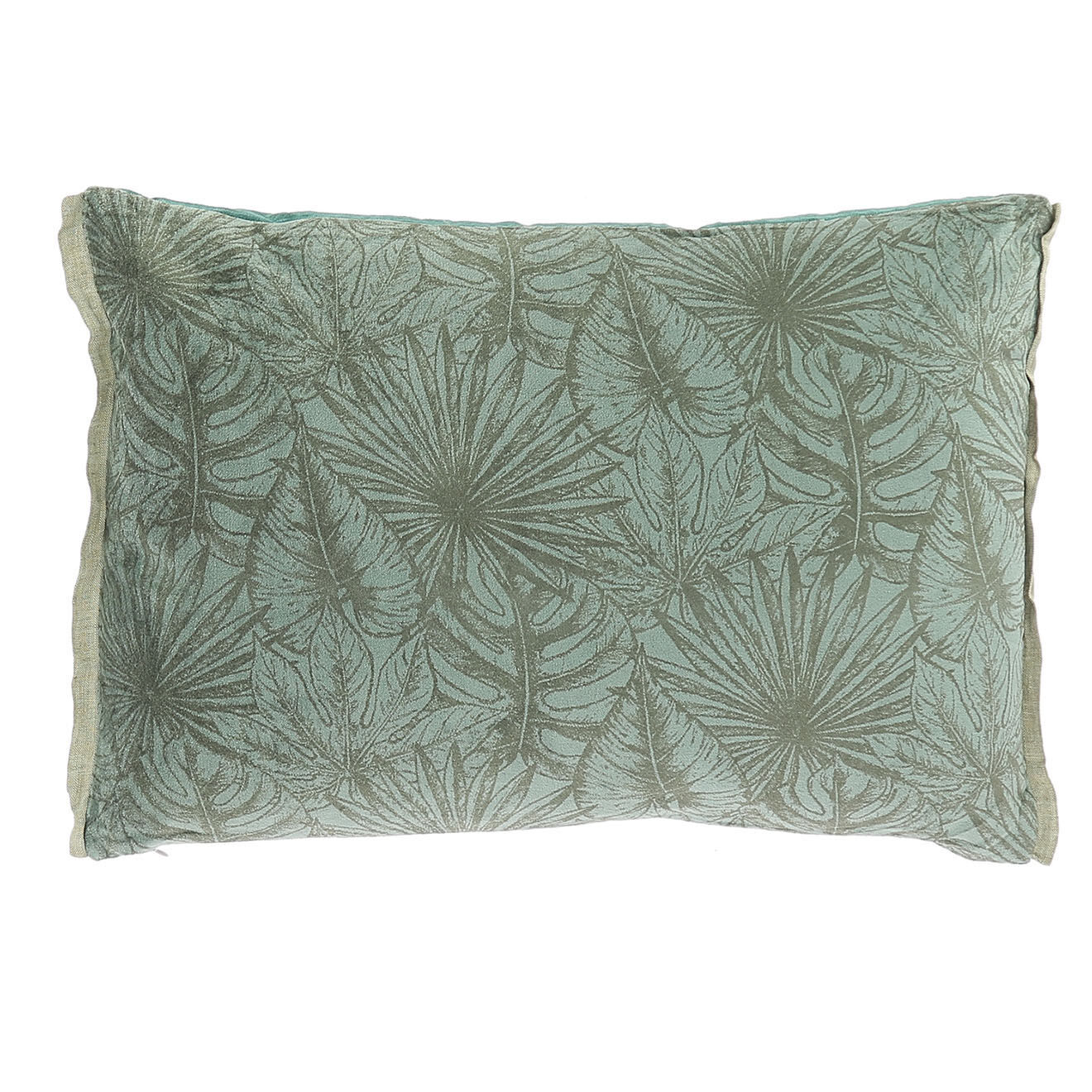 En Fil d'Indienne Housse de coussin Goa céladon - 35x50 cm