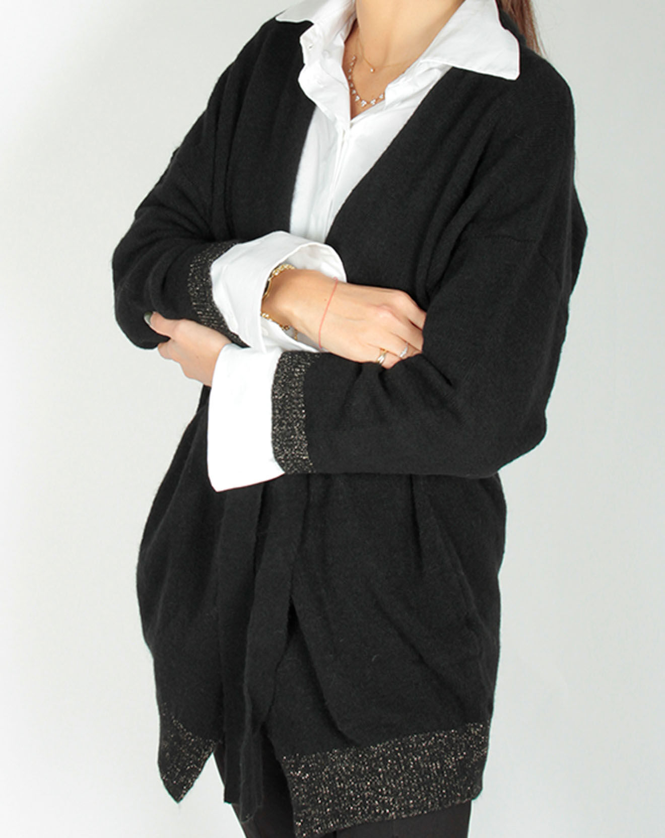 Lauren Vidal Gilet ceinturé Ciara noir
