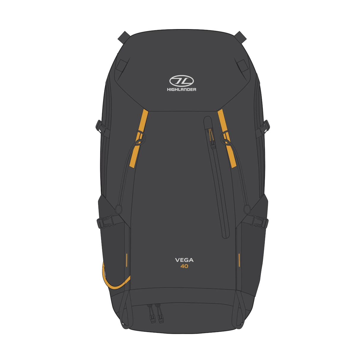 Highlander vega 40l heren rugzak - grey