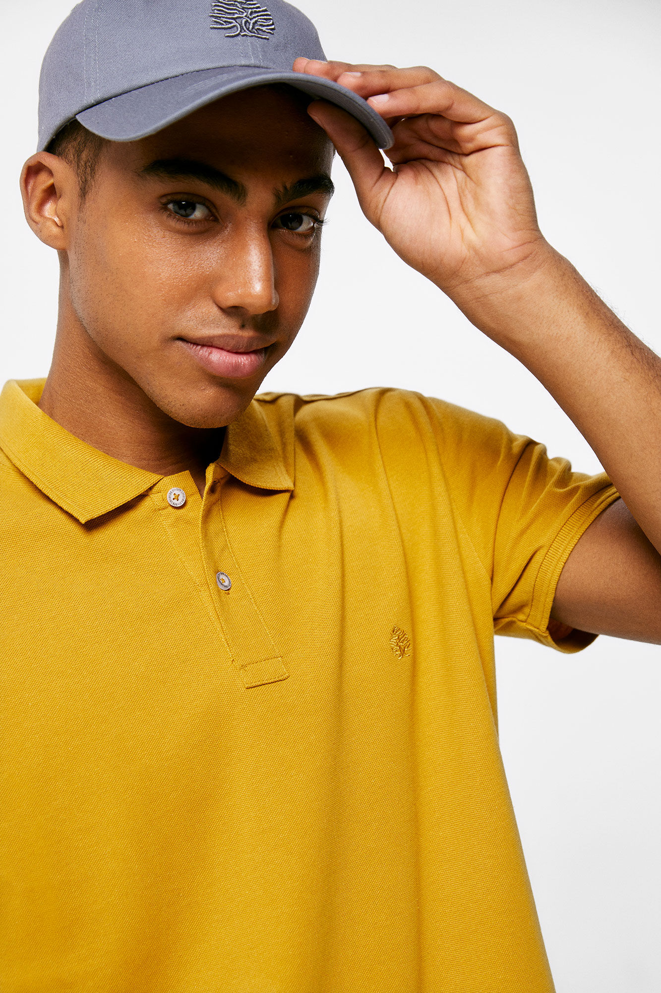 Camisa polo básica slim piqué - estampa amarela