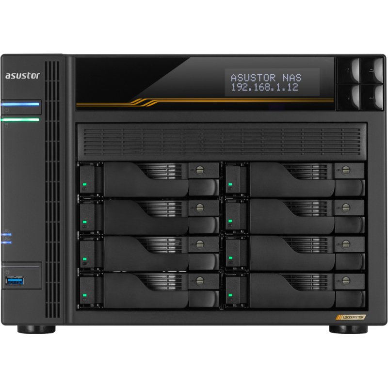Asustor LOCKERSTOR 8 Gen3 NAS Bureau AMD Ryzen V3C14 16 Go DDR5 ADM Noir