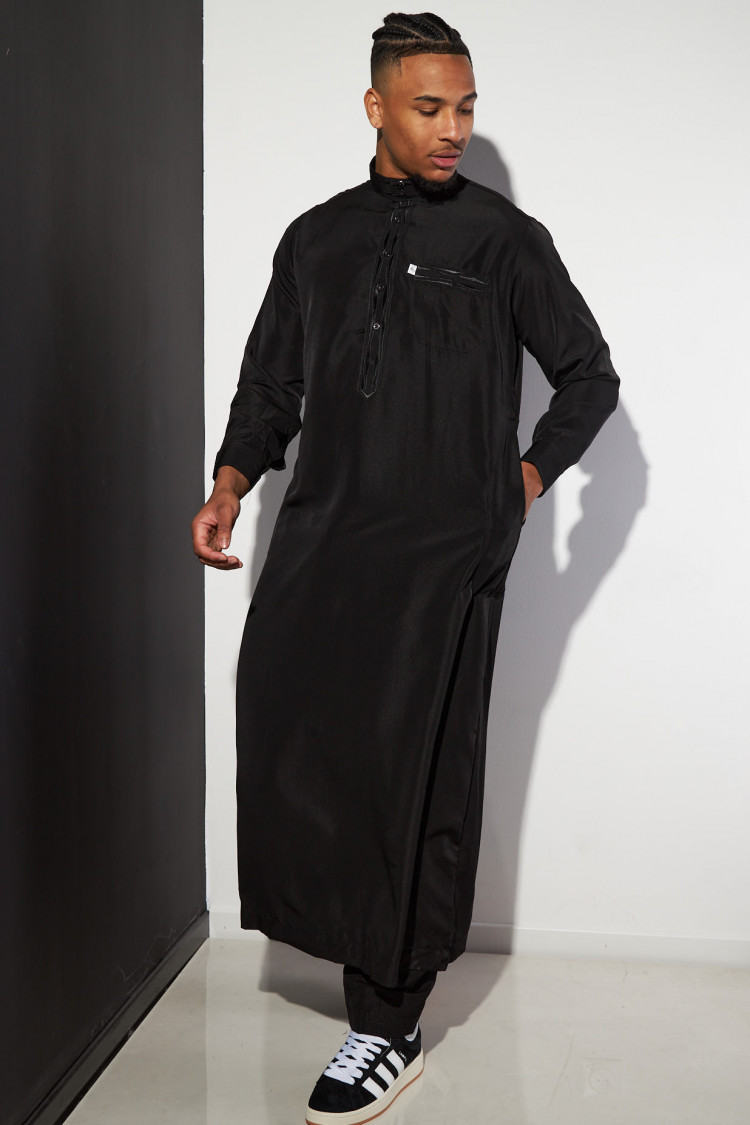 Ensemble 2 pièces qamis + pantalon noir