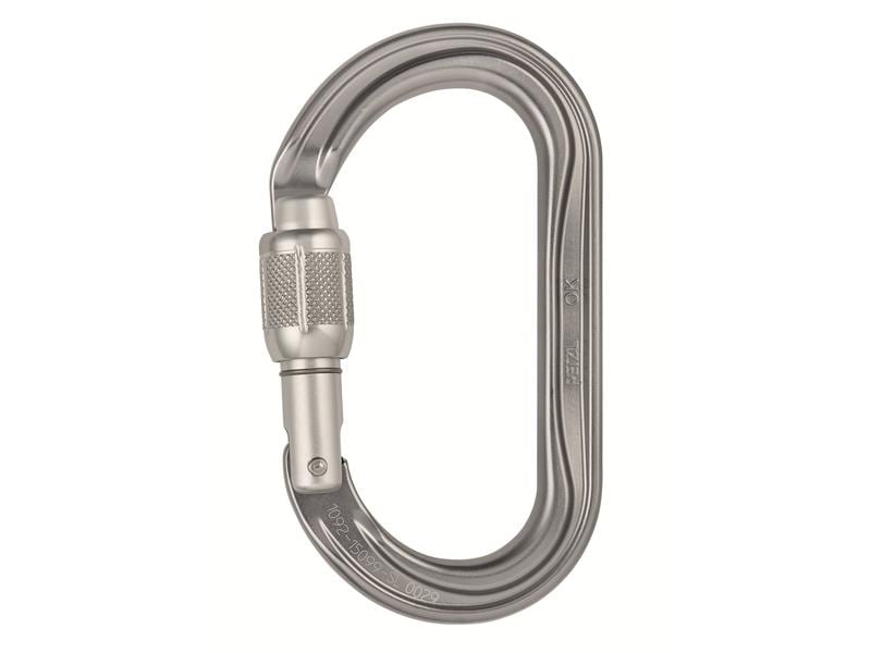 Petzl Karabiner Ok Screw-Lock Ovaler Karabiner für die Verwendung mit Seilrollen und Seilklemmen
