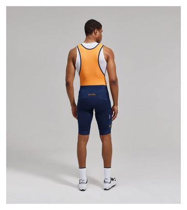 Cuissard Court à Bretelles Le Col Sport II Bleu Navy/Orange