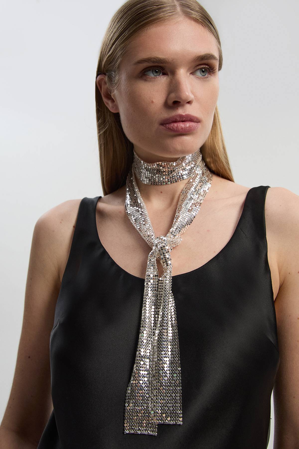 KarenMillen Collier Écharpe Maille Métallique