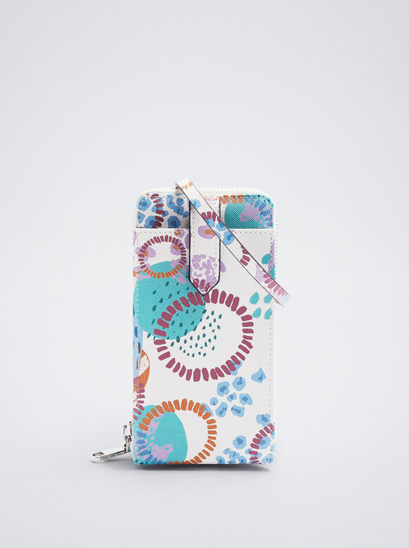 Bolsa para celular estampada - Branco-creme