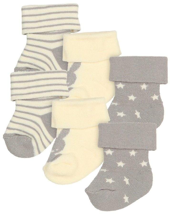 Baby-Socken HASE EWY 6er-Pack in creme/grau