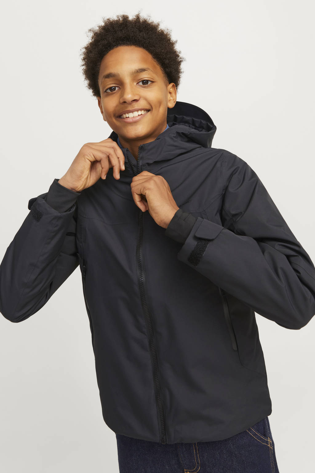 JACK & JONES gewatteerde winterjas JCOSUMMIT zwart