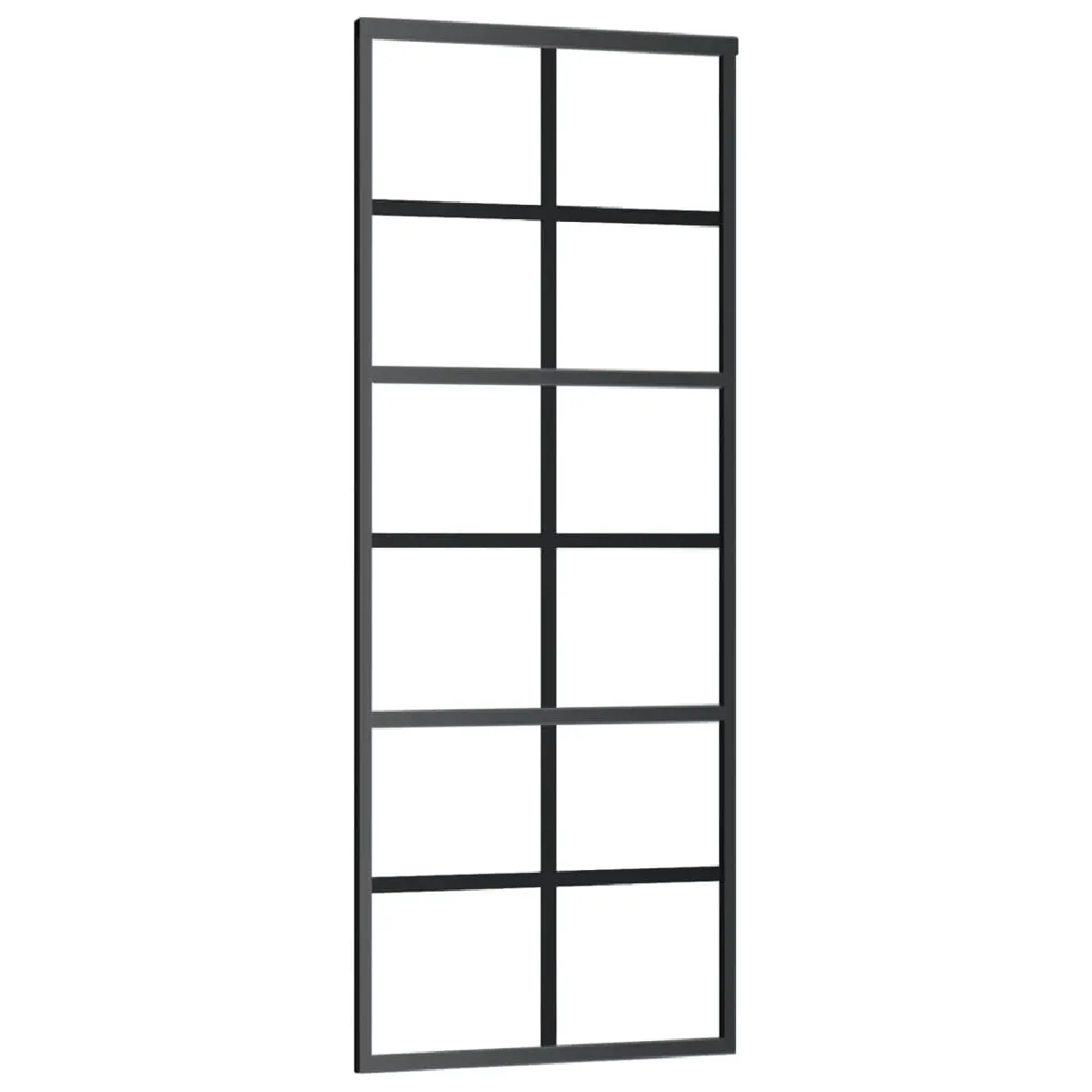 vidaXL Porte coulissante - Verre ESG et aluminium - 76x205 cm - Noir