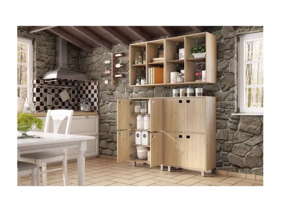 Support bouteilles mural en bois 6 bouteilles