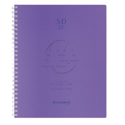 Agenda à spirale Linicolor - 1 semaine sur 2 pages - 16 mois - 18,5 x 22,5 cm - disponible dans différentes couleurs - Exacompta