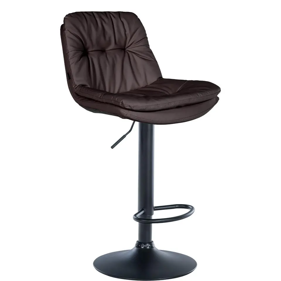 CLP Barkruk Laurel zwart Frame - Kunstleer - bruin