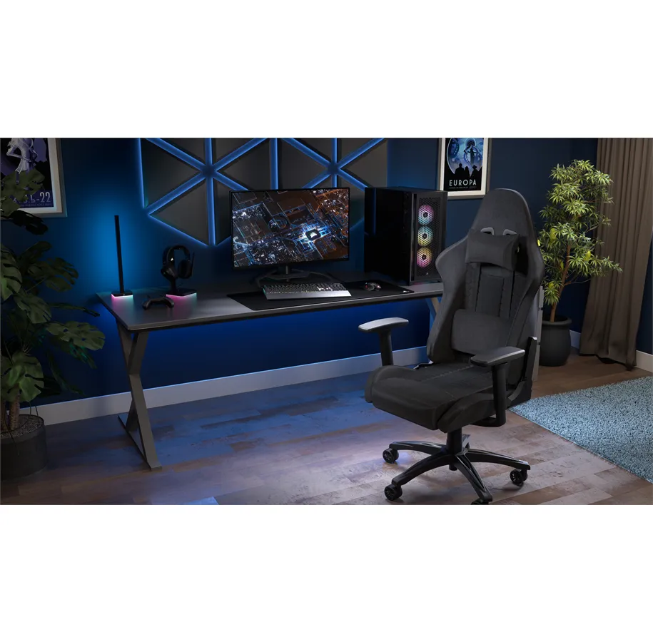Corsair | TC100 Relaxed (Fabric) - Gamingstol - Stof - Op til 120 kg | Sort/Grå