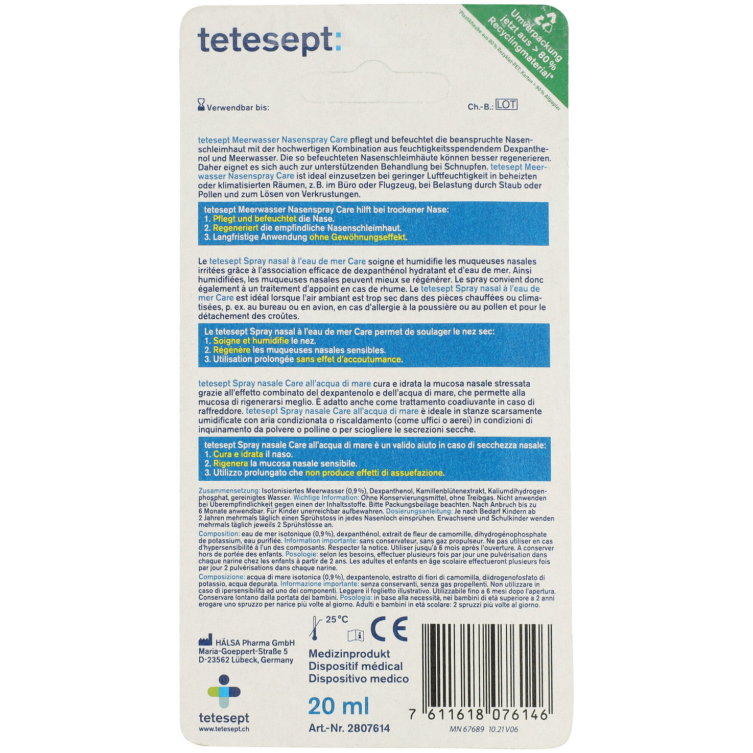 Tetesept Meerwasser Nasenspray