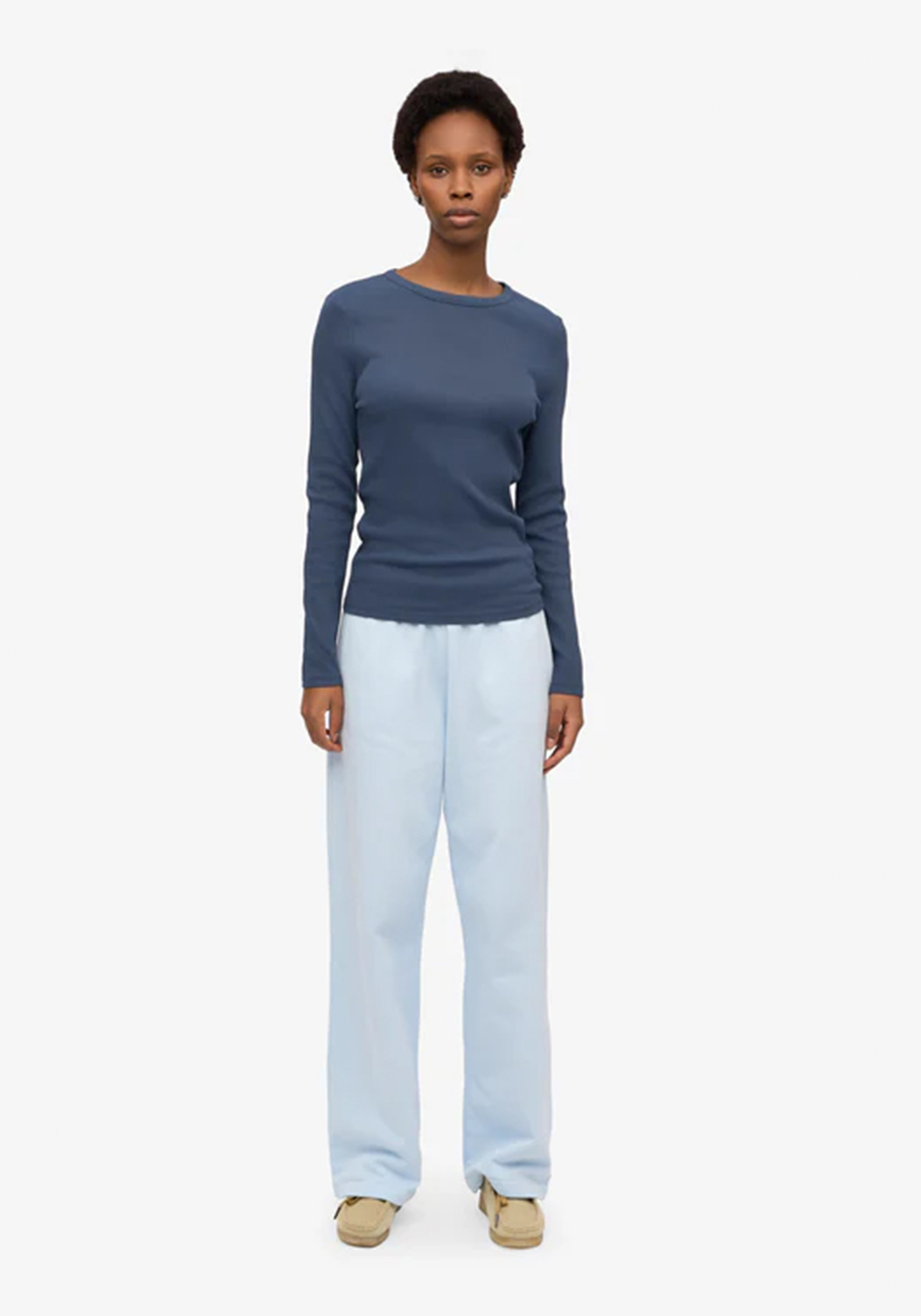 Colorful Standard Damen-Longsleeve Rib Petrol Blue