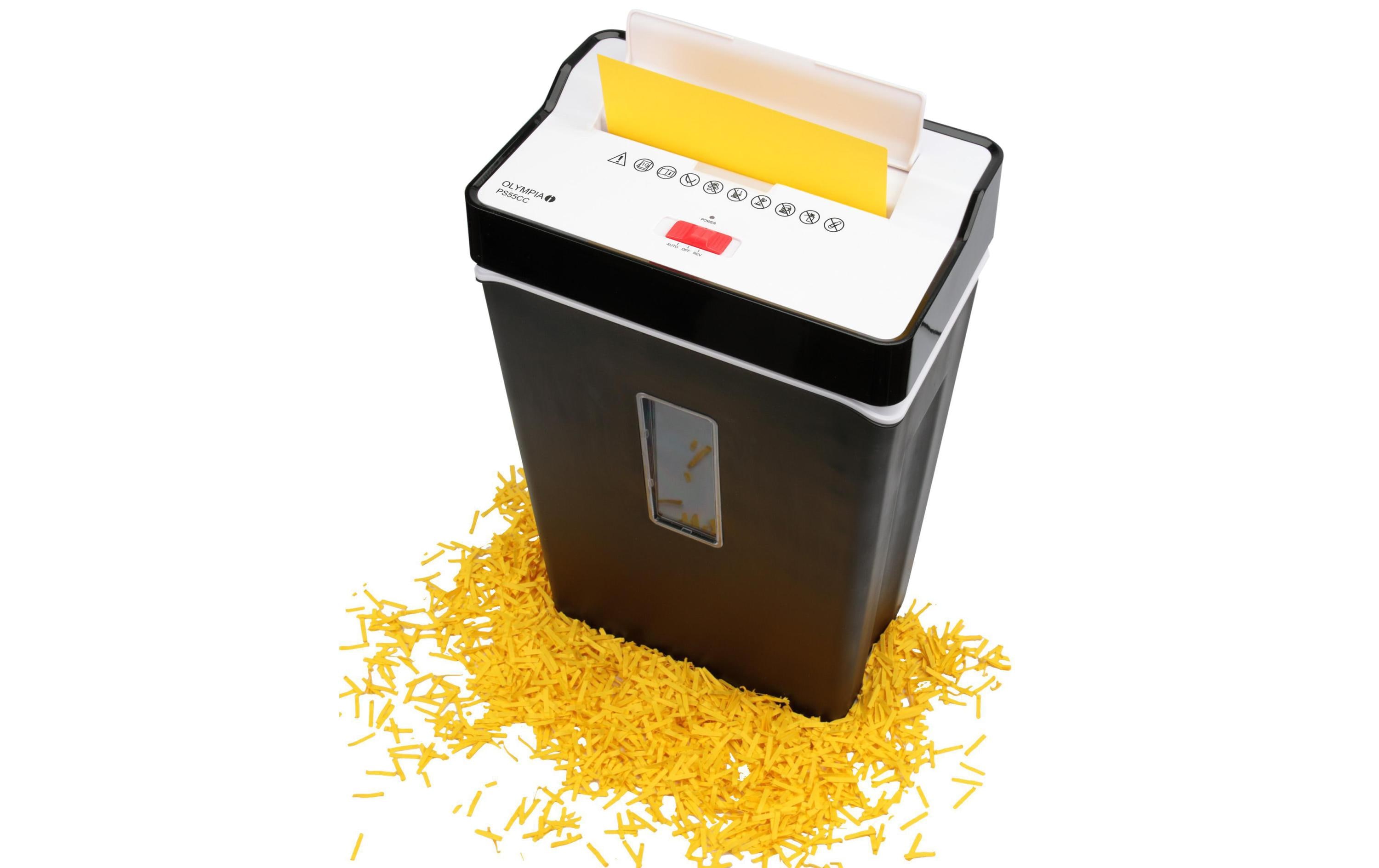 Aktenvernichter PS 55 CC P-4, 10 SeitenSicherer Aktenvernichter für Papier und Kreditkarten