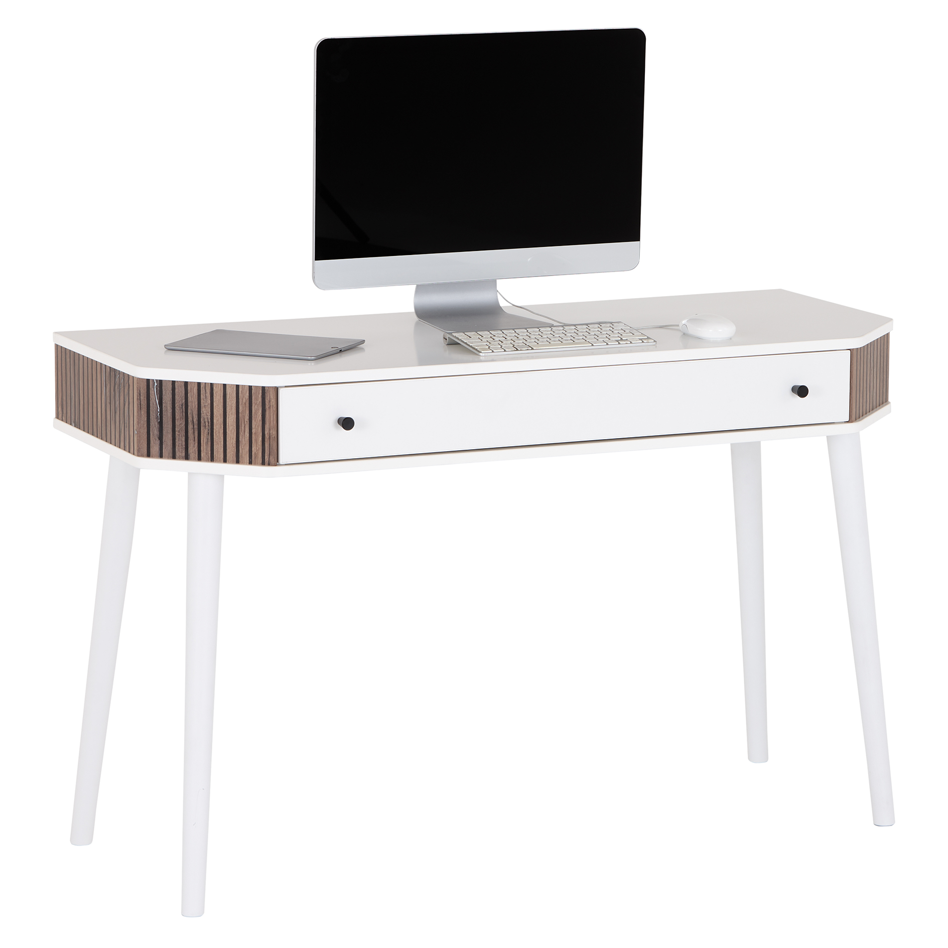 Schminktisch - weiß-Flagstaff Eiche - 120 cm