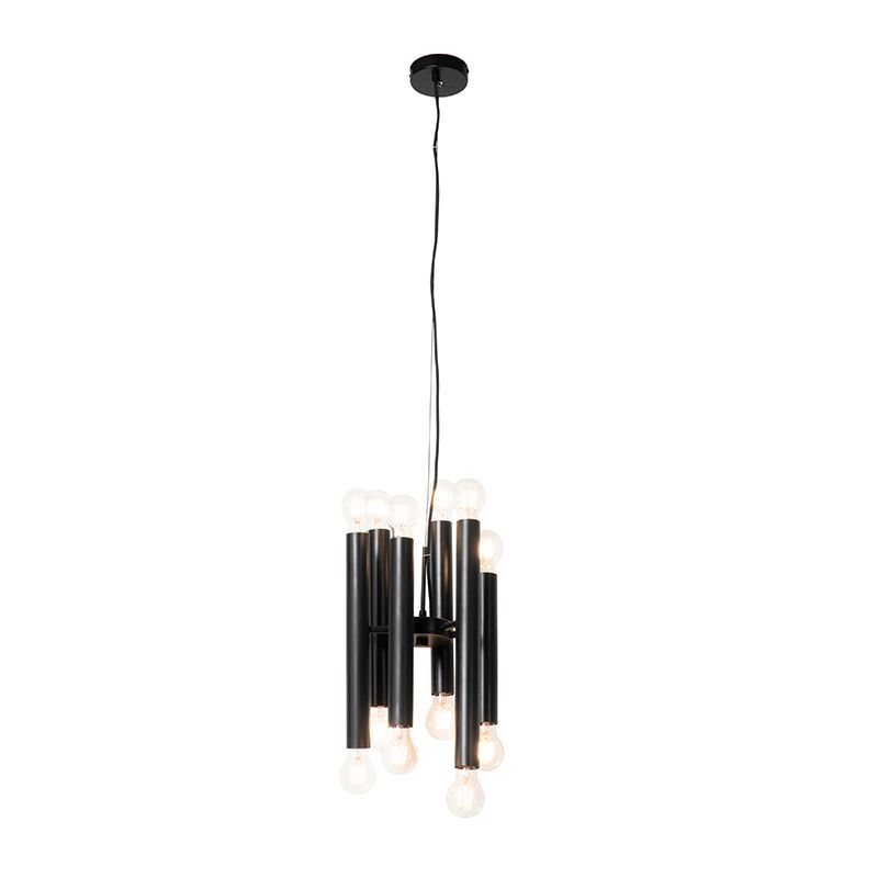 Art deco hanglamp zwart 12-lichts - Tubi