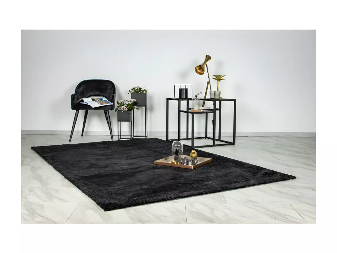 Tapis 170x120cm, design C007Y coloris noir - Confort et élégance pour votre intérieur