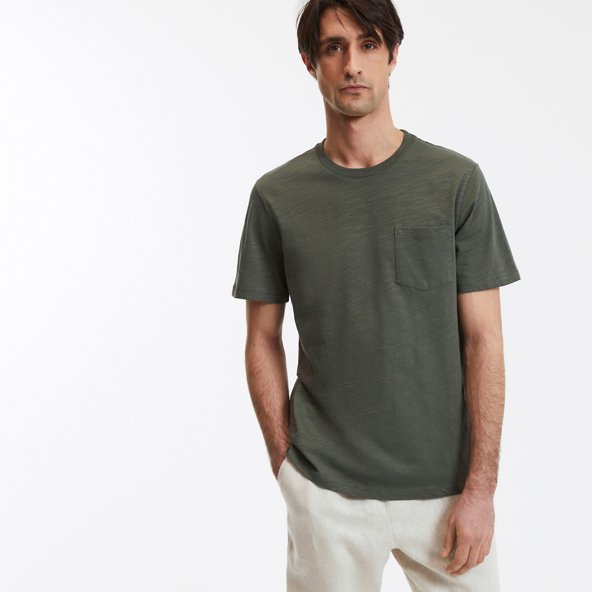 COLEÇÃO LA REDOUTE<br>Camiseta com gola redonda e mangas curtas