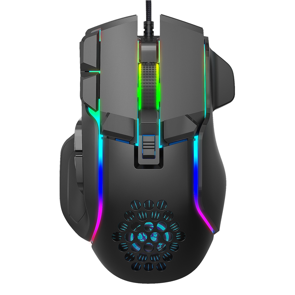 Lett kablet gamingmus med 13 RGB-belysning, 6 justerbare DPI
