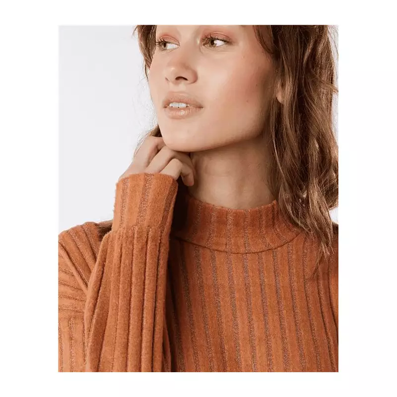 Pull femme RIPCURL Cosy Fleece Crew Light Brown