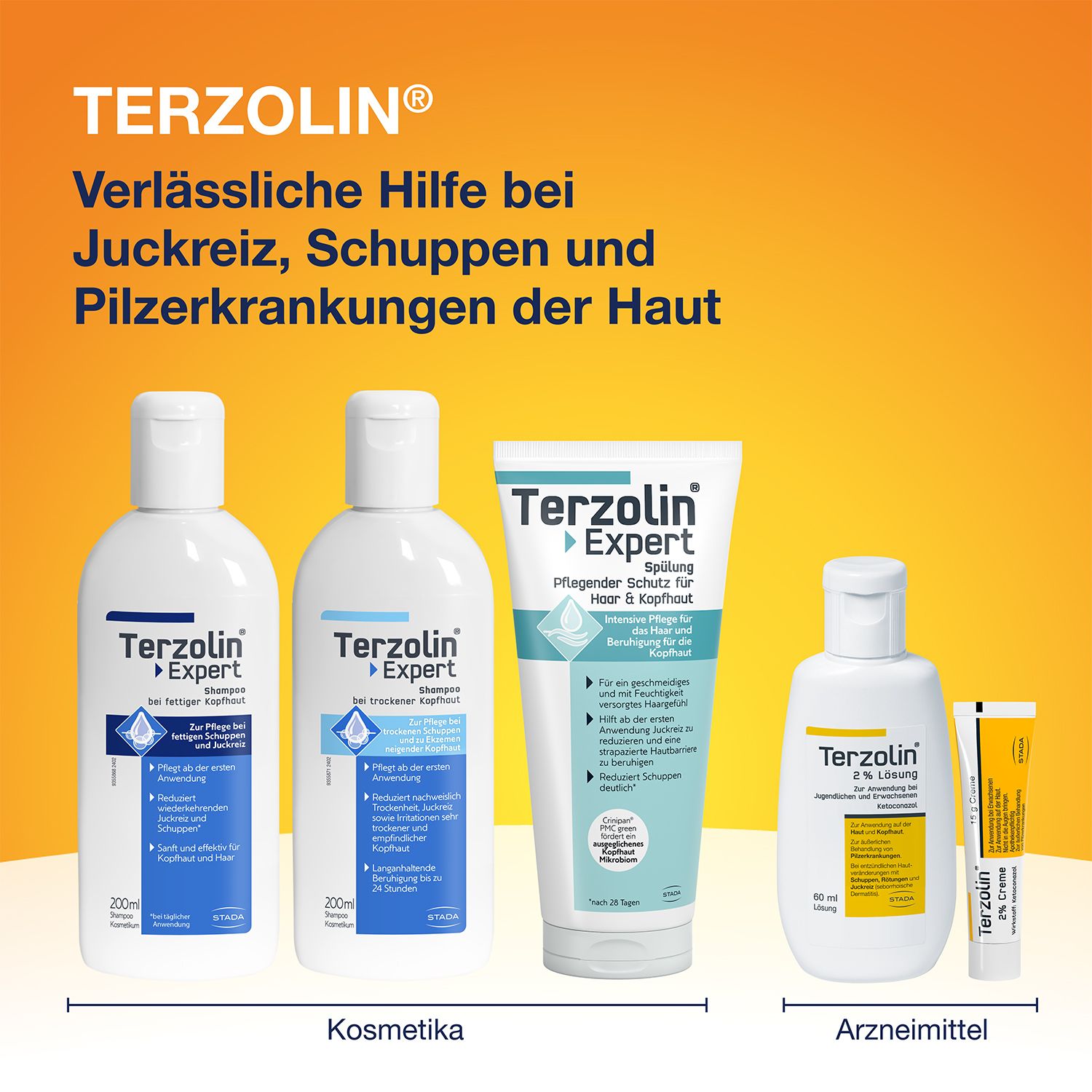 Terzolin® Expert Schuppen-Shampoo bei fettiger Kopfhaut, Juckreiz und Schuppen. Besonders geeignet für fettige Kopfhaut und fettige Schuppen. Reduziert den Schuppenpilz, entfernt Schuppen keratolytisch und versorgt die Kopfhaut mit Feuchtigkeit.