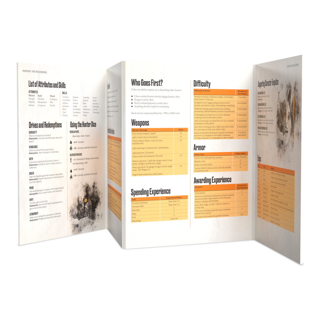 Hunter: The Reckoning 5th Edition Roleplaying Game - Storyteller Screen Kit
