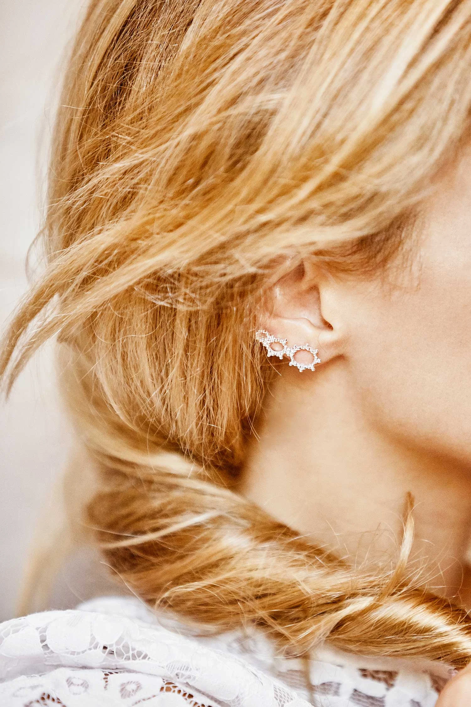Boucle d'oreille trio de soleils | Argent