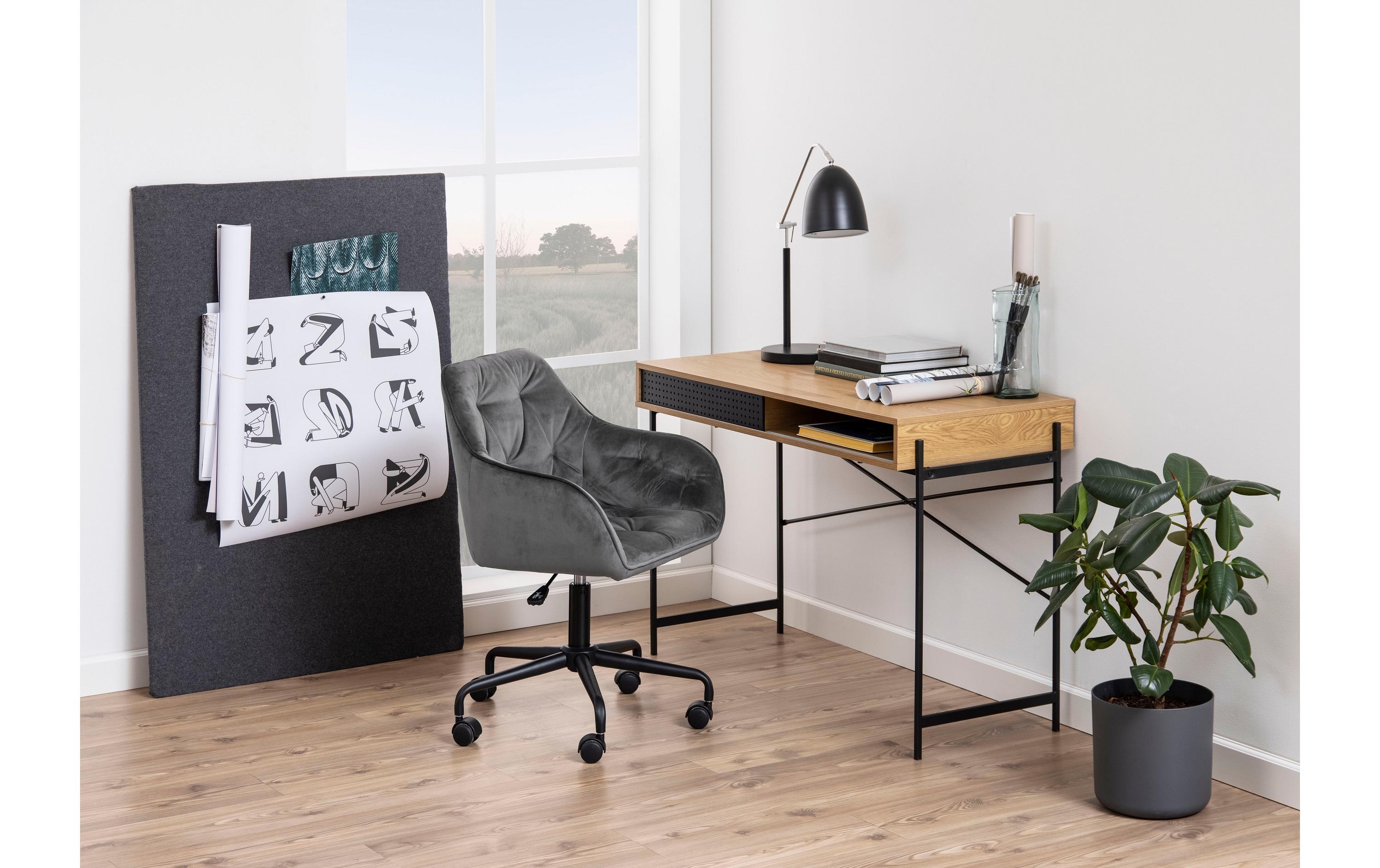 Tisch Angus, Schwarz / Braun<br>Schreibtisch