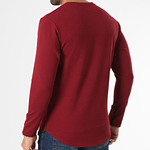 Lot De 2 Tee Shirts Manches Longues Noir Bordeaux
