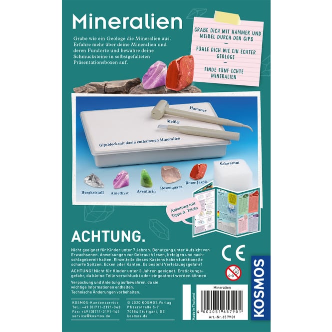 Mineralien - Ausgrabungs-Set - Mitbring-Experimente