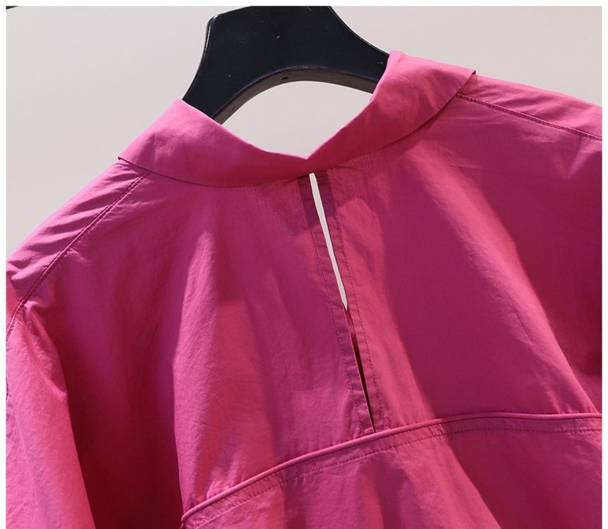 ZIMO - Oversized overhemd met ballonmouwen en kraag