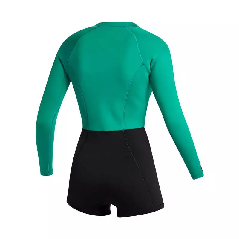 Combinaison shorty femme MYSTIC Lunar Longarm 2/2mm Fzip Black / Green