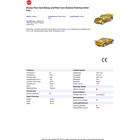 Disney Pixar Cars 3, 1 stk. legetøjsbil