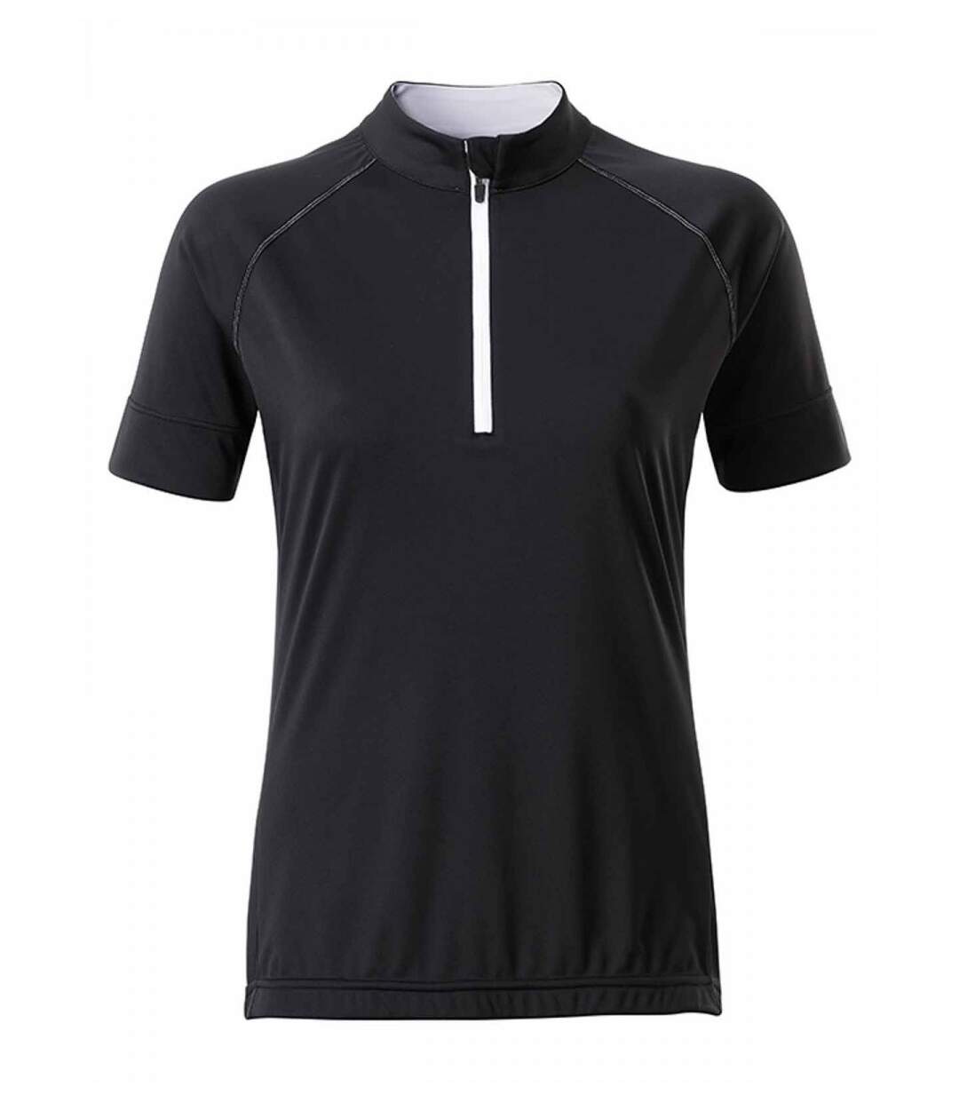 maillot cycliste demi zip - FEMME - JN513 - noir