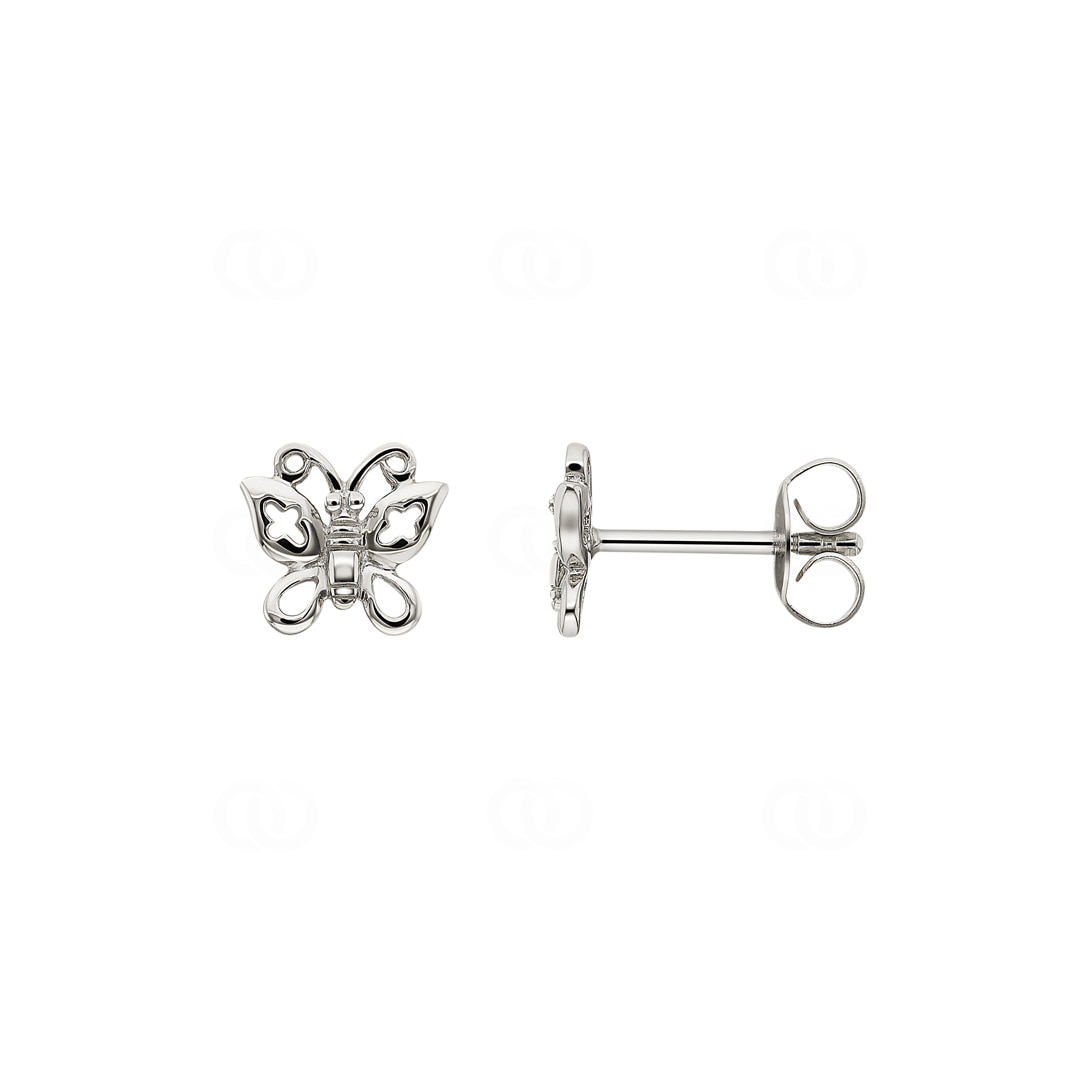 Ohrstecker 750/18 K Weissgold Schmetterling