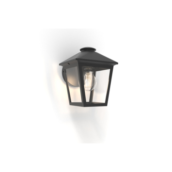 Lutec buitenwandlamp Zago E27 mat zwart