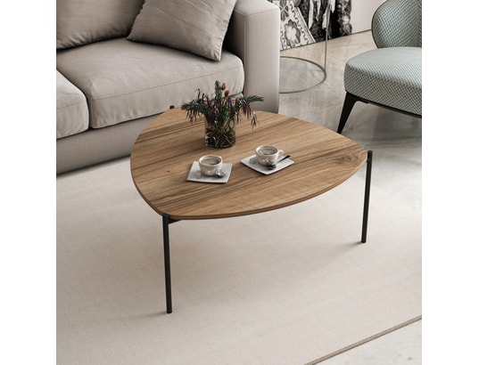 CONCEPT1 - Table basse Lenny noyer 90 x 89 x h40cm