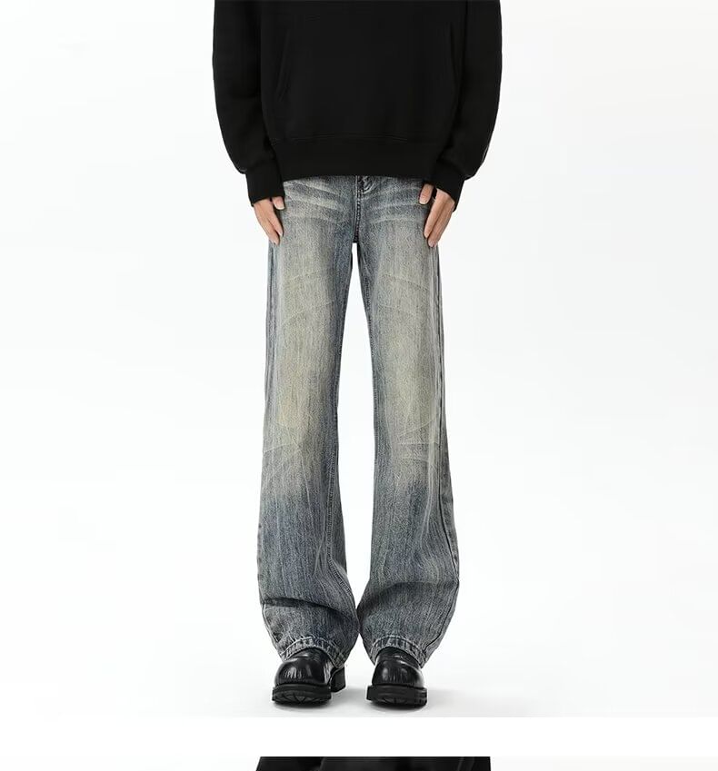 Mimiyox - Mid Rise Washed Flared Jeans