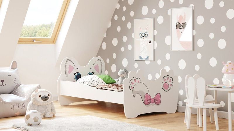 Kinderbed - roze poes - 160x80 cm - met matras